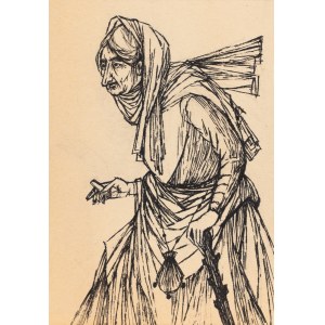 Wiesław Majchrzak (1929 Łódź - 2011 Varsovie),  La sorcière de la rivière Bełdan , illustration, 1968.
