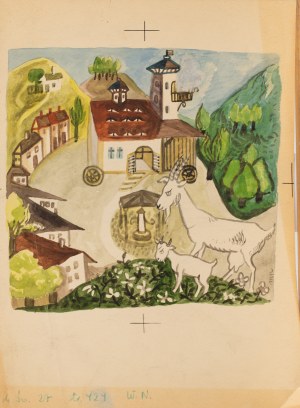 Mieczysław Piotrowski (1910 Lwów - 1977 Warszawa), Kozica i małe, ilustracja
