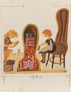 Mieczysław Piotrowski (1910 Lwów - 1977 Warszawa), Zamek, ilustracja