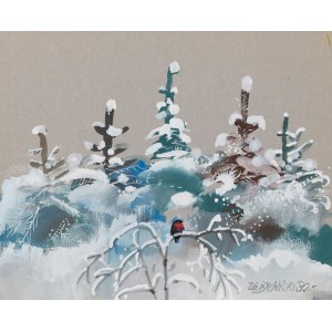 Zbigniew Rychlicki (1922 Orzechówka - 1989 Bratislava), Winter Landscape, illustration, 1980