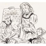 Maria Orłowska-Gabryś (1925 - 1988 ), Kije Samobije i inne baśnie, Le conte du chat botté, illustration, 1954.
