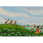 Olga Siemaszkowa (1914 Krakow - 2000 Warsaw), Flying kites, illustration