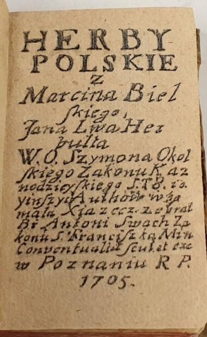 SWACH- HERBY POLSKIE M. BIELSKIEGO 1705