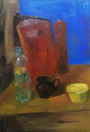 Wioleta PRZYBYSZ (ur. 1986), Martwa natura z niebieskim tłem, 2013-2014