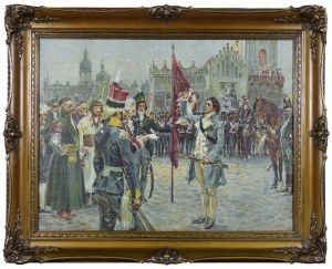 Wojciech Kossak ( 1856 - 1942 ), według, Przysięga Kościuszki na rynku w Krakowie (24 marca 1794 r.)