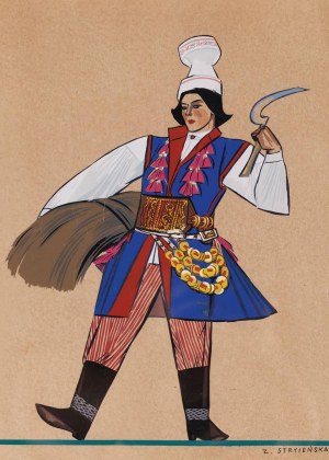 Zofia Stryjeńska ( 1891 - 1976 ), Krakowiak z sierpem i snopem