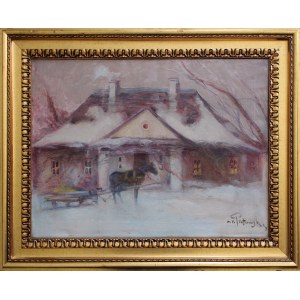 Mieczysław Korwin-Piotrowski, Vor dem Herrenhaus im Winter