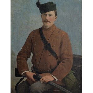 A.N.(Anfang 20. Jahrhundert), Porträt eines Jägers mit Zigarette