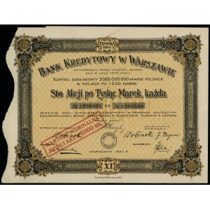 Polska, 100 akcji po 1.000 marek, 1923, Warszawa