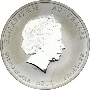 Australia 2 Dollars 2011 P Year of the Rabbit