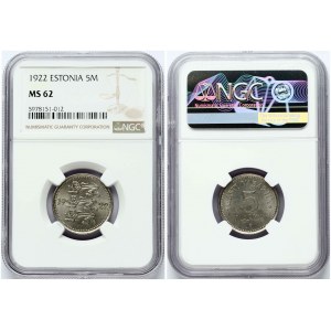 Estonia 5 Marka 1922 NGC MS 62