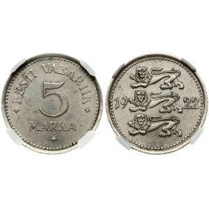Estonia 5 Marka 1922 NGC MS 62