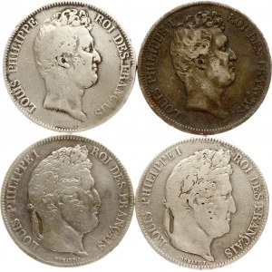 Francúzsko 5 frankov 1830-1834 Sada 4 mincí