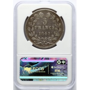 Francja 5 franków 1845 W PCCB TB+
