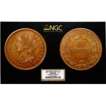 France 10 Centimes 1848 PIEFORT NGC MS 65 BN CHIRICO COLLECTION