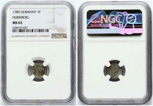 Norimberk 1 fenik 1789 NGC MS 65 TOP POP