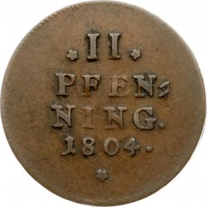 Germany Bavaria 2 Pfennig 1804