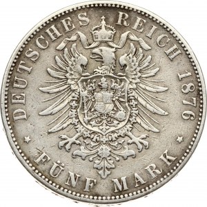 Germany Hamburg 5 Mark 1876 J