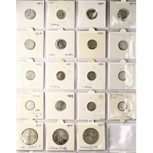 Great Britain 3 Pence & 1 Florin 1919-1941 Lot of 19 coins