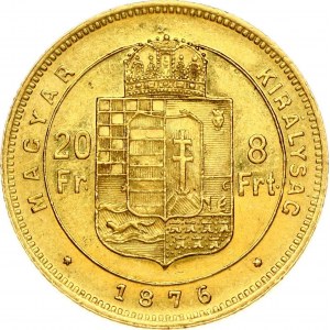 Hungary 20 Francs - 8 Forint 1876 KB