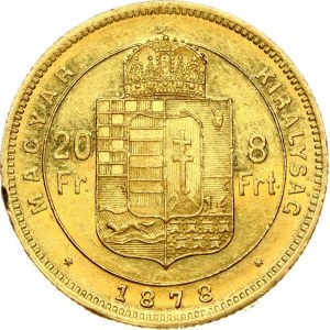 Hungary 20 Francs - 8 Forint 1878 KB