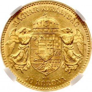 Hungary 10 Korona 1911 KB NGC MS 62