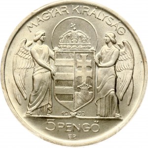 Hungary 5 Pengo 1939 BP Birthday PCGS MS 63