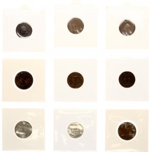 Latvia 2 - 20 Santimu 1922-1932 Lot of 9 coins