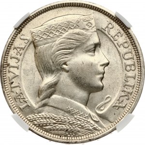 Latvia 5 Lati 1929 NGC AU 58