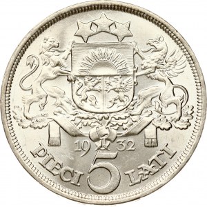 Latvia 5 Lati 1932
