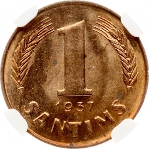 Latvia 1 Santims 1937 NGC MS 63 RD