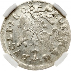Lithuania Grosz 1608 Vilnius (R) NGC MS 64