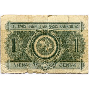 Lithuania 1 Centas 1922 Provisional
