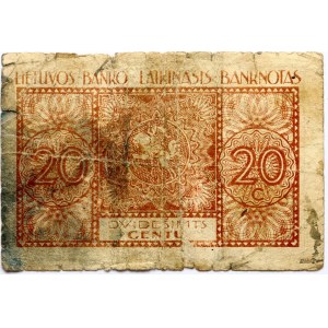 Lithuania 20 Centu 1922 Provisional