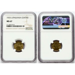 Lithuania 1 Centas 1925 NGC MS 67