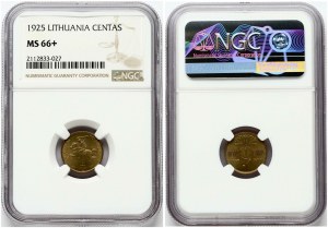 Lithuania 1 Centas 1925 NGC MS 66+