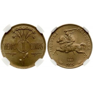 Lithuania 1 Centas 1925 NGC MS 66+