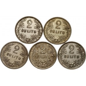 Lithuania 2 Litu 1925 Lot of 5 coins