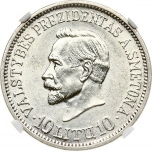 Lithuania 10 Litu 1938 Smetona NGC MS 62