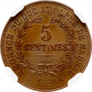 Luxembourg 5 Centimes 1889 Essai NGC MS 65 BN