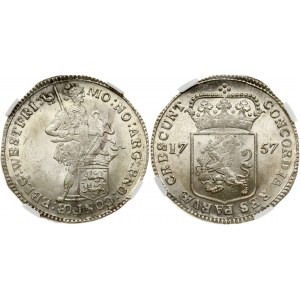 Netherlands West Friesland Silver Ducat 1757 NGC MS 64