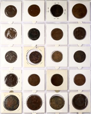 Russia 2 - 5 Kopecks 1801-1864 Lot of 20 coins