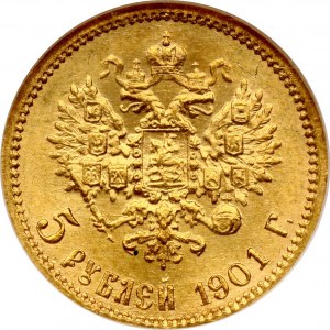 Russia 5 Roubles 1901 NGC MS 66