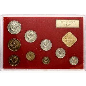 Russia USSR 1 Kopeck - 1 Rouble 1977 ЛМД Set Lot of 9 coins & 2 tokens