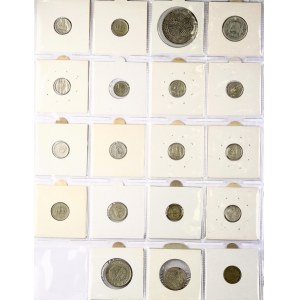 Spain 1 - 100 Pesetas 1870 & 1966 with coins of Sweden Lot of 19 coins