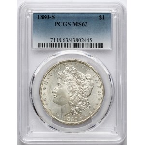 USA Morgan Dollar 1880 S PCGS MS 63