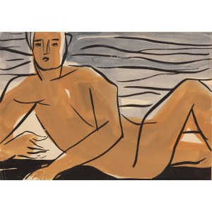Monika Piwowarska (1914 Orenburg, Russia - 2006 Warsaw), Amant on the beach