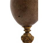 Emu egg with gilded bronze base