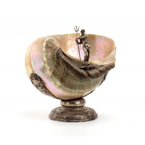 A silver-mounted Nautilus cup