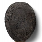 Two engraved coconut